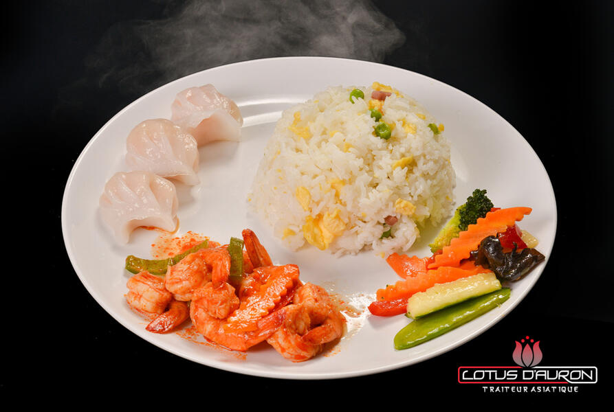 Assiette riz poulet Lotus d&#39;Auron